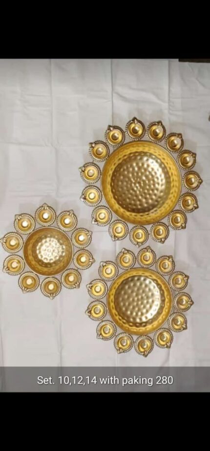 Iron Decorative Bowl Set (Flower Design)